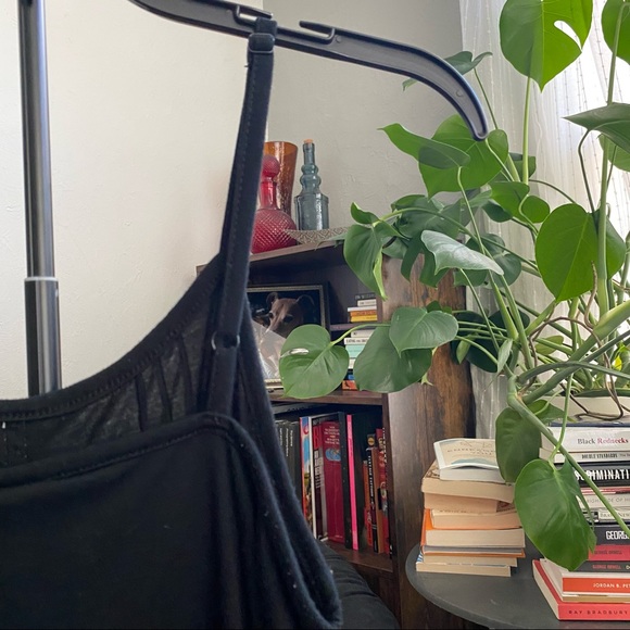 VNTG Xhilaration Black & Ivory Lace Bib Tank Top - Picture 4 of 6